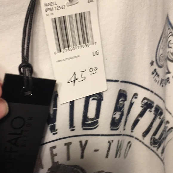 Buffalo David Bitton Men’s Tee In L/G NWT in White - Picture 2 of 11